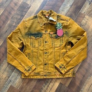 GUESS x Sean Wotherspoon Farmers Market Orange Acid Wash Denim Jacket Medium